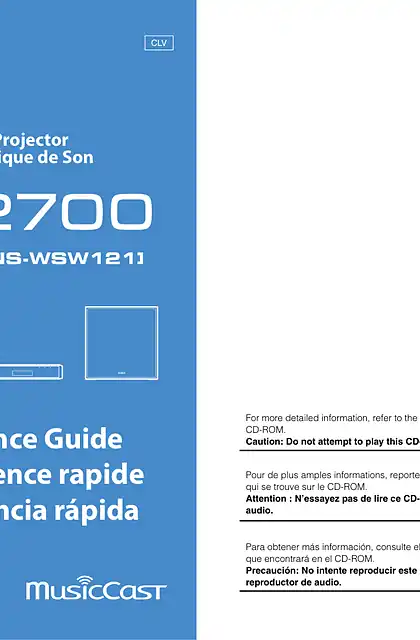 yamaha雅马哈YSP-2700 Quick Reference Guide